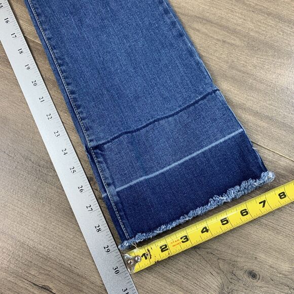 Old Navy Girls Bootcut Jeans Sz 14 Blue Distressed Stretch Adjustable Waist - Picture 5 of 8